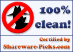 100% Certified Clean by Shareware-picks
